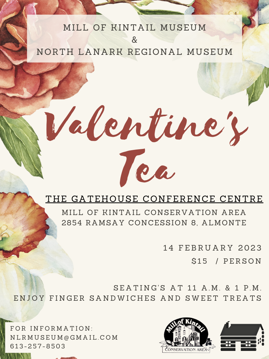 colour poster for the Valentine's tea on February 14 2023.